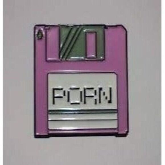3/20 Forbidden P*rn Floppy Disc Enamel Pin - Picture 1 of 1